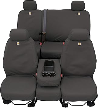 Covercraft Carhartt SeatSaver Front Row Custom Fit Seat Cover for Select Ford Models - Duck Weave (Gravel)