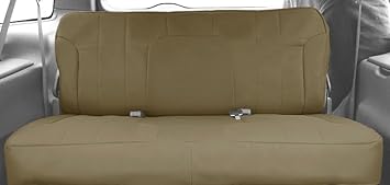 CalTrend Rear Solid Bench Seats, DuraPlus Seat Covers for 1992-1996 Ford Bronco Beige Beige Insert and Trim